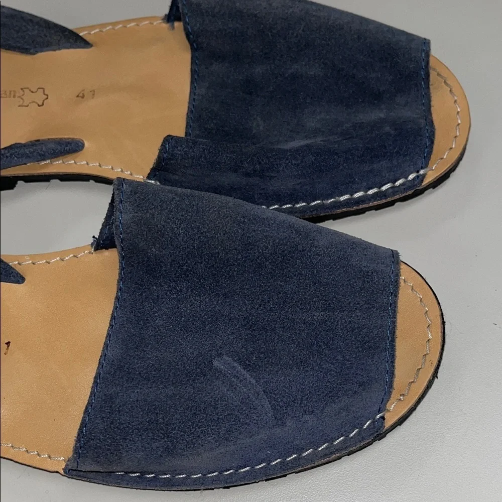 Menoquinas Huran Ocean Blue Suede Slingback Sandals size 11 woman’s - Picture 6 of 11